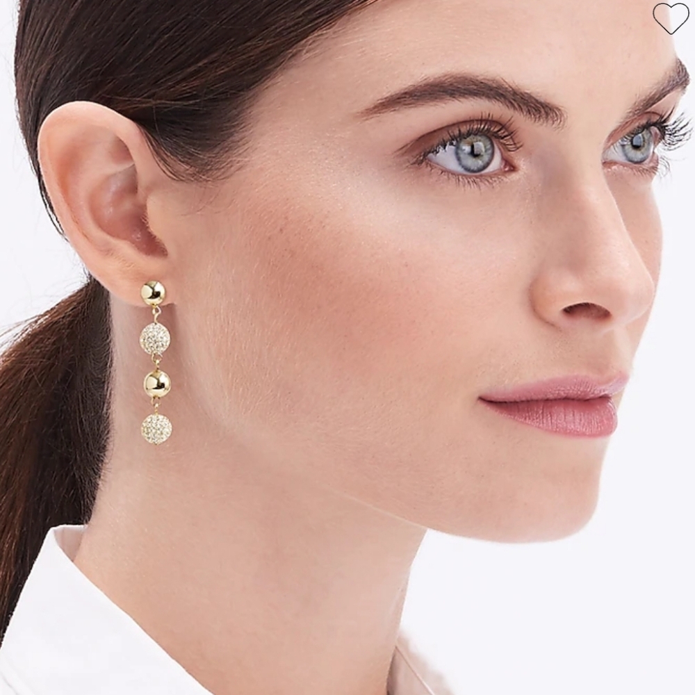 J.Crew Gold Drop Bauble Earrings